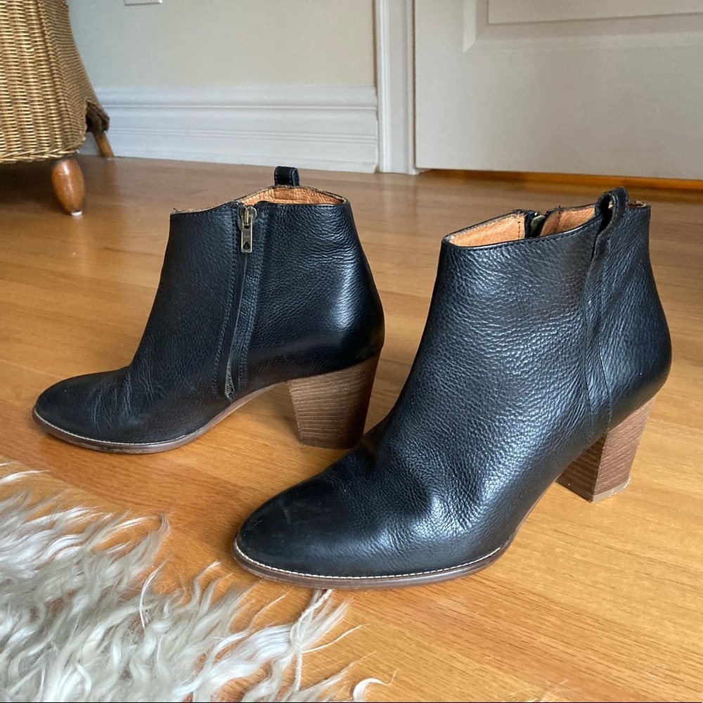 Madewell Billie Boot Leather Black Booties Ankle Boots 11